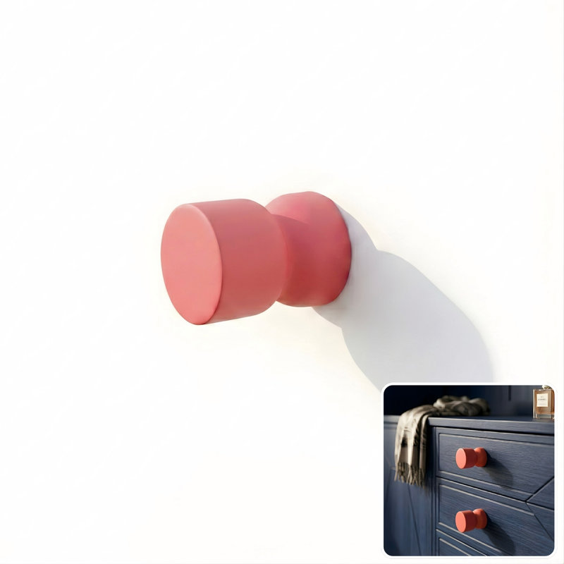 ROUS Harwdare Mid-Century Modern Hourglass Knob, Blush (Pink)