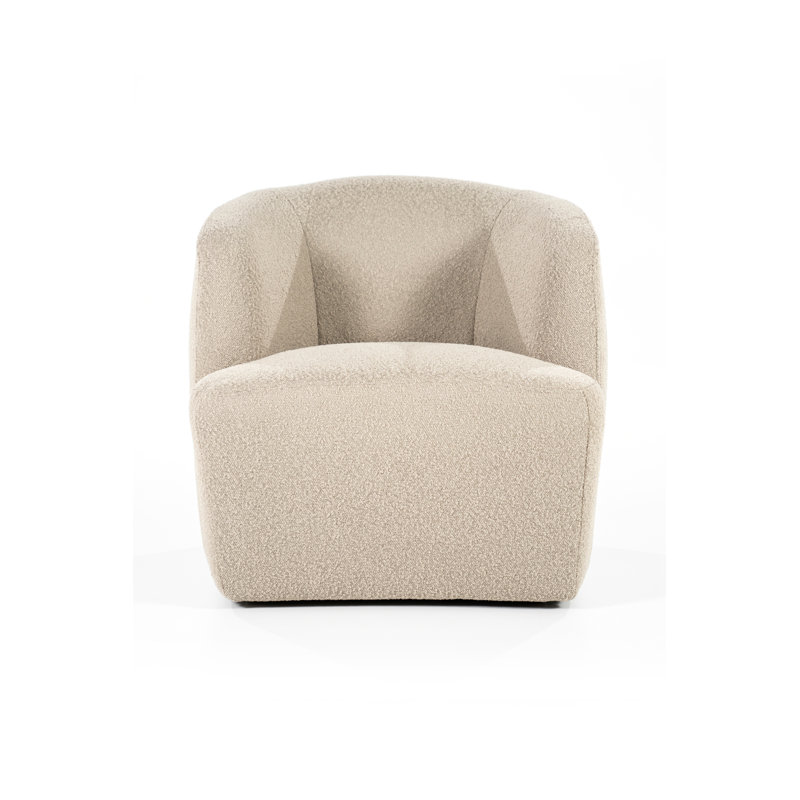 Charlotte Swivel Barrel Chair, Taupe Polyester