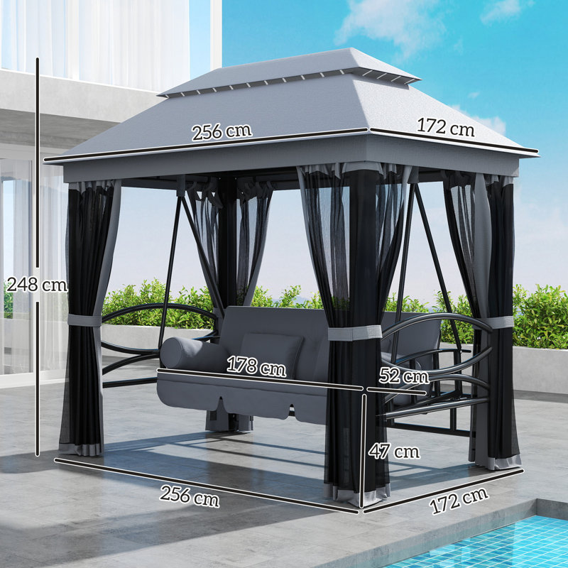 3 Person Porch Swing with Canopy