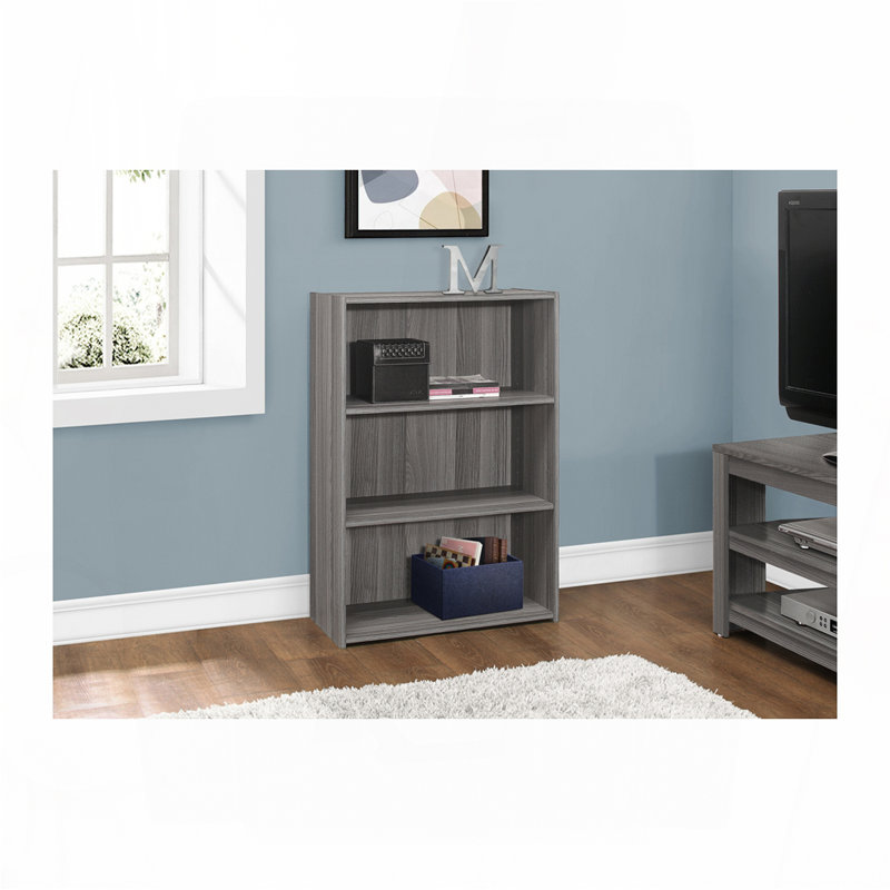 Bibliothèque, bibliothèque, 4 niveaux, h 36 po, bureau, chambre à coucher, stratifié brun, transitionnel, Cerisier