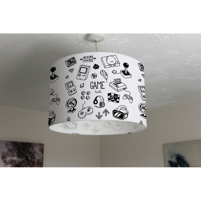 Cotton Drum Lamp Shade ( Screw On ), 22cm H x 25cm W x 25cm D