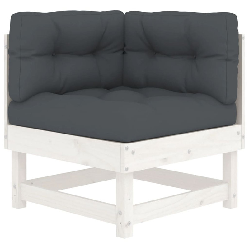Chongris Patio Conversation Set with Cushions, Anthracite, 24" L x 23.8" W x 11.8" H, White
