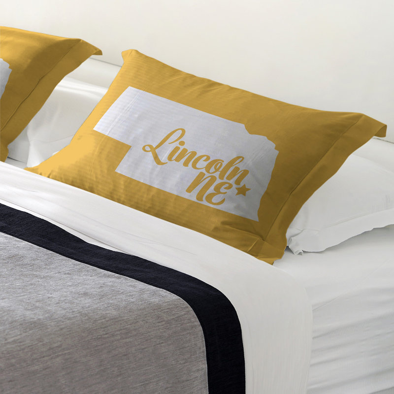 Nebraska Polyester Sham, Microfiber, Queen, Yellow