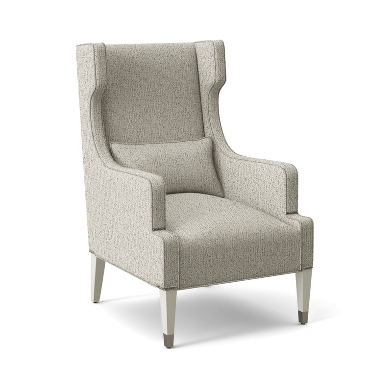 Thom Filicia Home Wingback Chair, Tuck Metal, Navajo