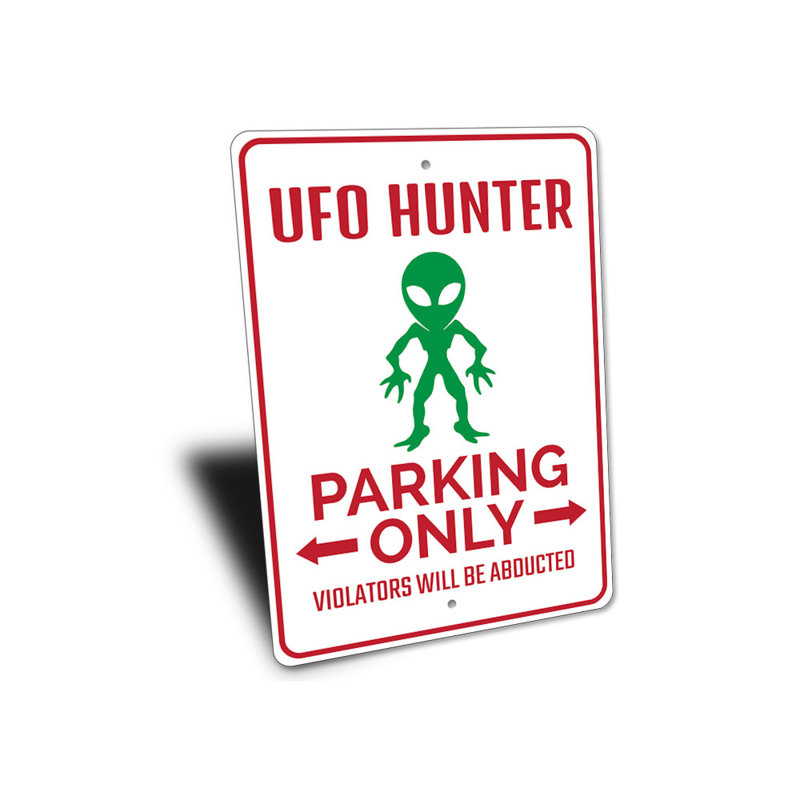 Plaque UFO Hunter, H 10 po x l 14 po x P 0,04 po