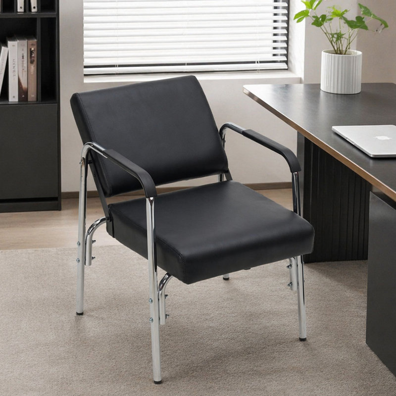 Chaises de shampooing inclinables pour salon-NOIR, 31.89" H x 23.4" W x 22.8" D, Black PU