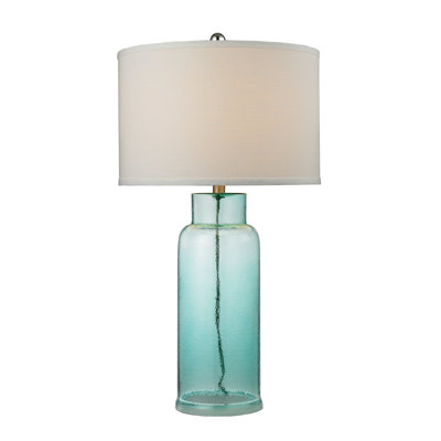 Lampe de table en verre à 1 lumière de 30 po de hauteur - Vert écume de mer