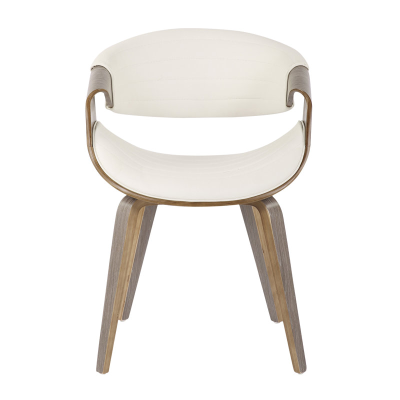 Chaise de salle à manger moderne en bois et similicuir Mid-Century | Idée de cadeau, Gris, White