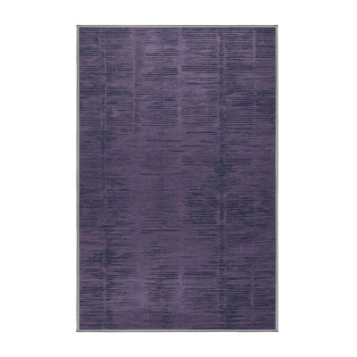 Machine Washable Abstract Purple Area Rug