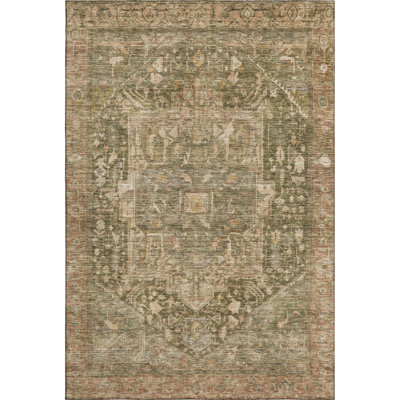 Premium Machine Washable Larock AMF1240 Medallion Rug