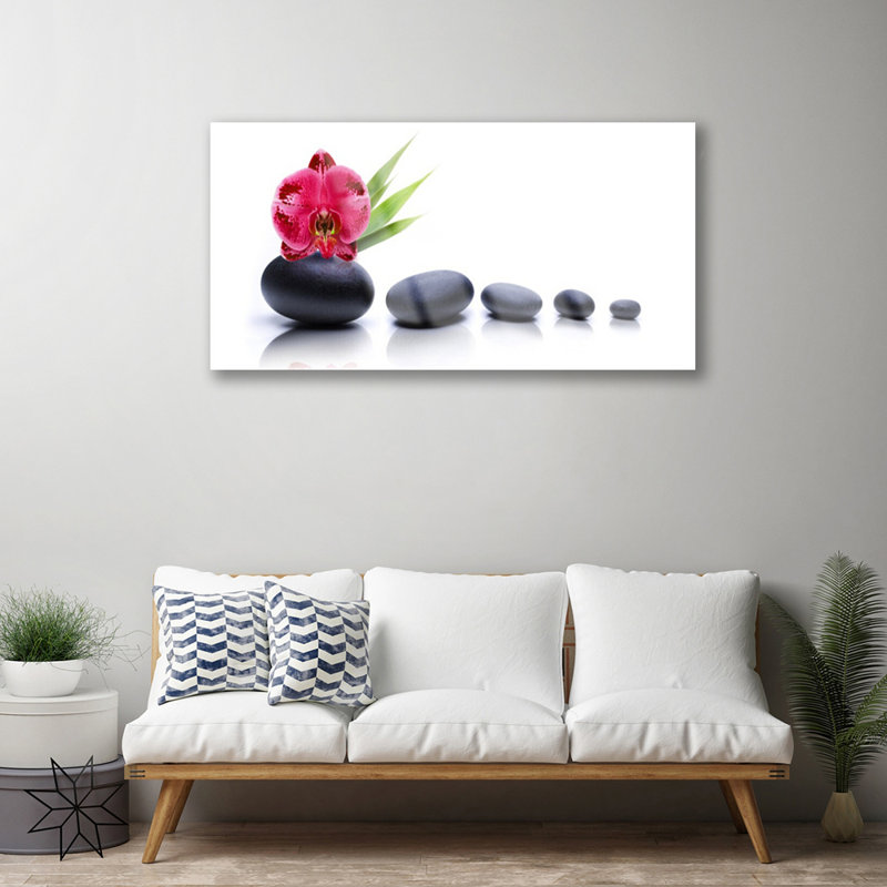 Art Flower Stones - No Frame Print on Glass