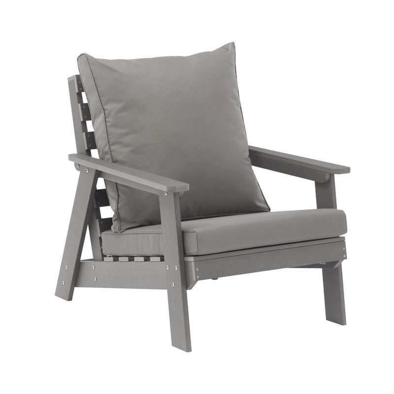 Chaise d'extérieur avec coussins, gris, gris