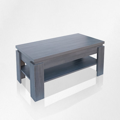 Table basse en grès crème - en stratifié pour meubles de transformateur, rectangulaire et compacte