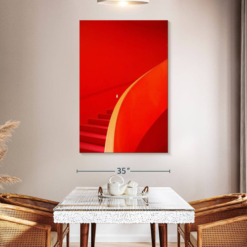 Lilie Red Staircase, 51" H x 34" W