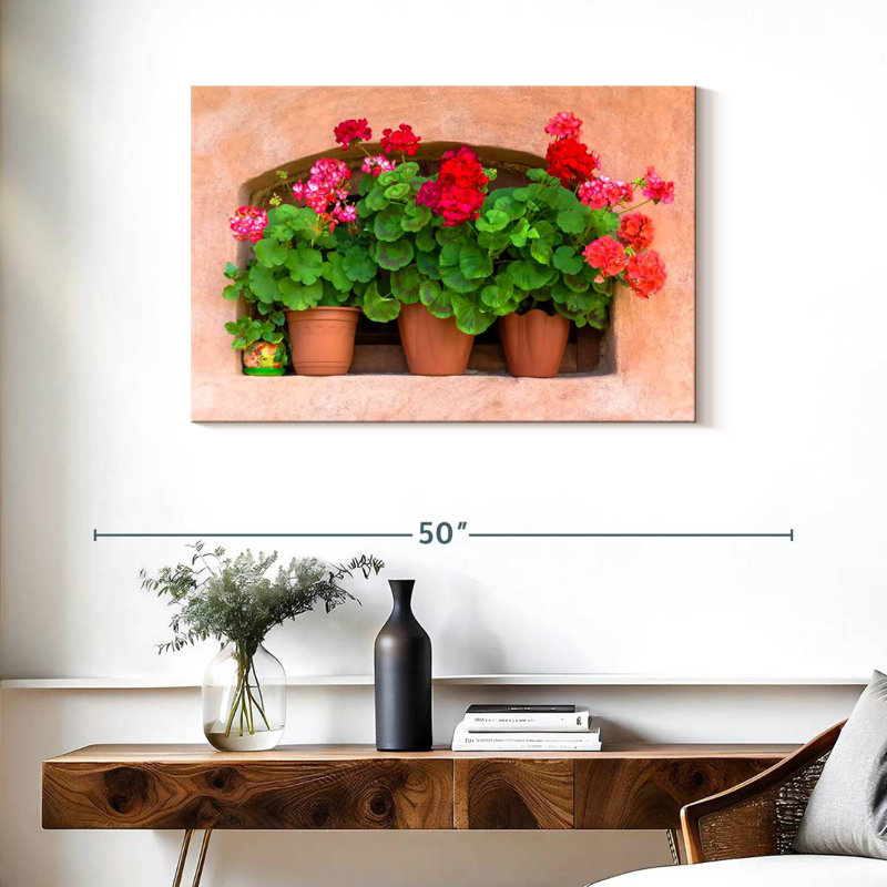 Harnek Potted Geraniums, 24" H x 36" W