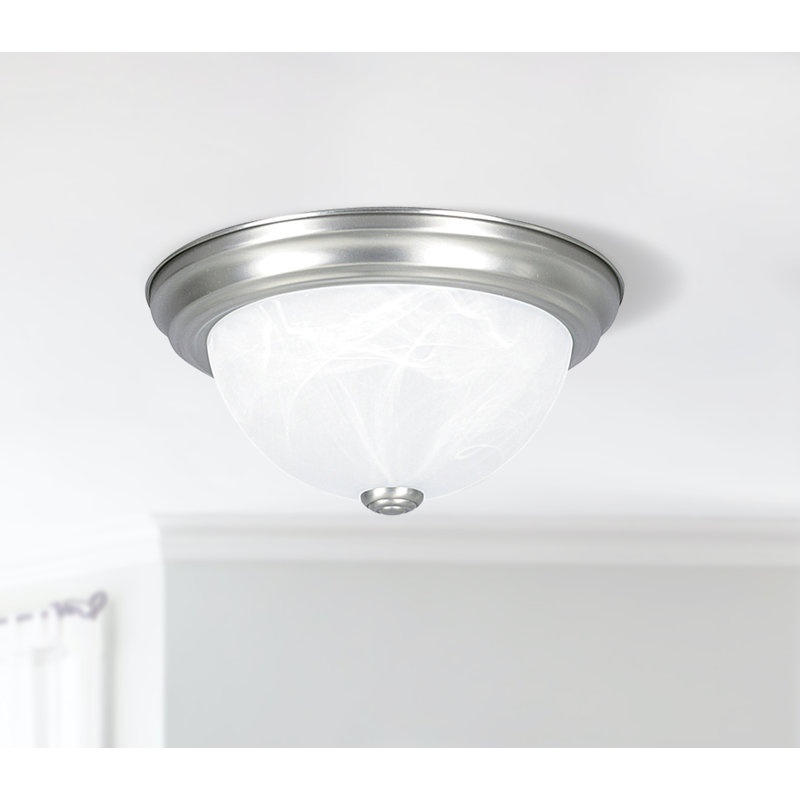 Plafonnier encastré simple à 2 lumières Kathline, H 6 po x l 13 po x P 13 po