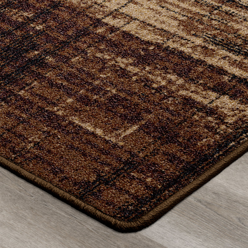 Residency Simply Casual Brown Abstract Area Rug, Rectangle 7'8" x 10'9"