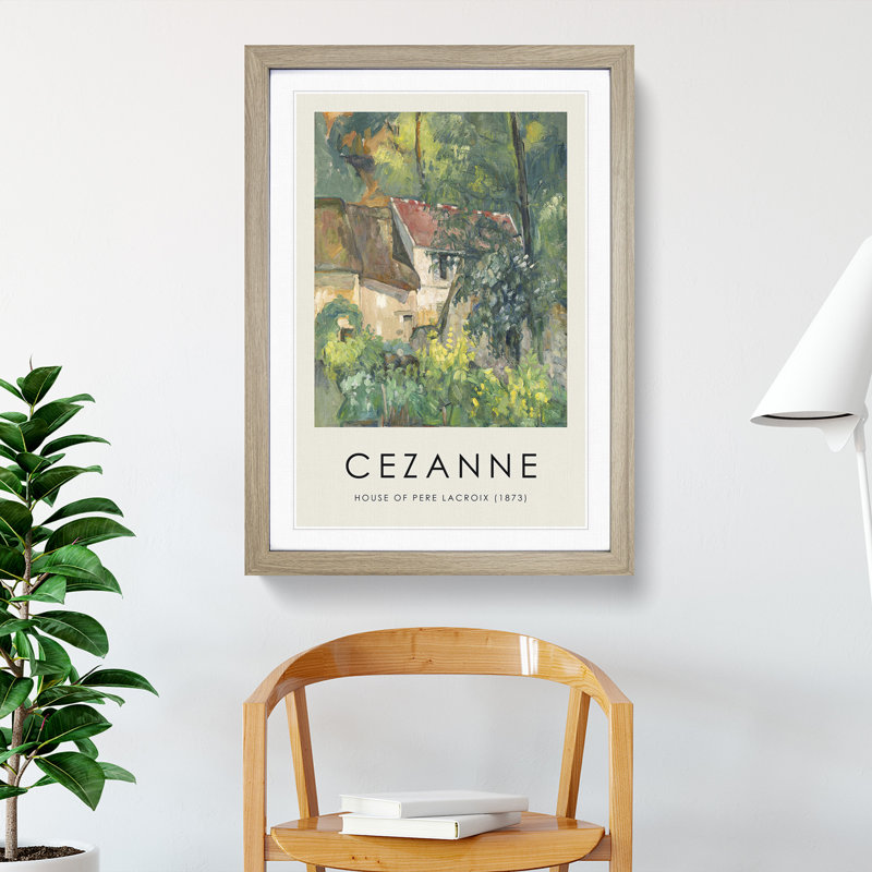 House of Pere Lacroix by Paul Cezanne - Picture Frame Painting, 48cm H x 36cm W x 2cm D, Oak Framed