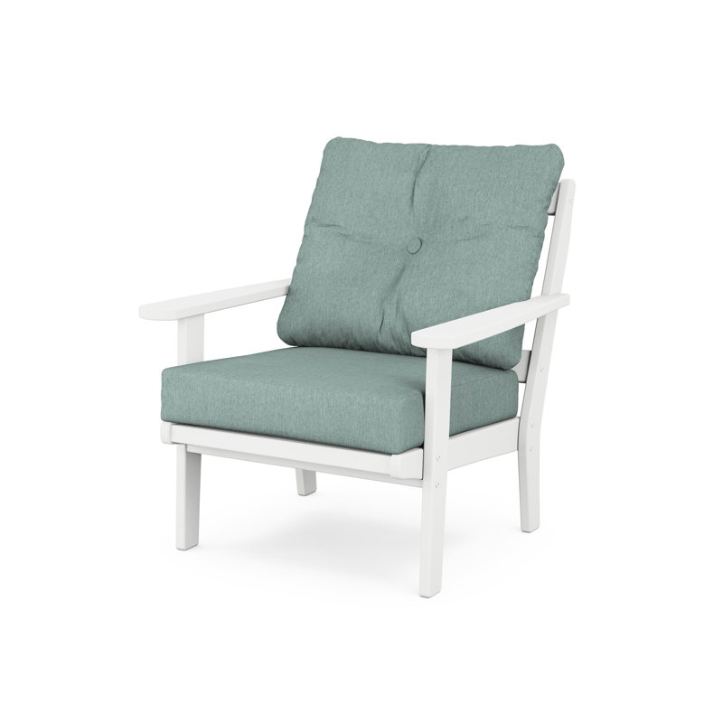 Chaise à assise profonde Lakeside Mission, Glacier spa, Blanc