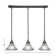 3 Light Stem Hung Linear Pendalier With 7" Frosted Crystal Glass