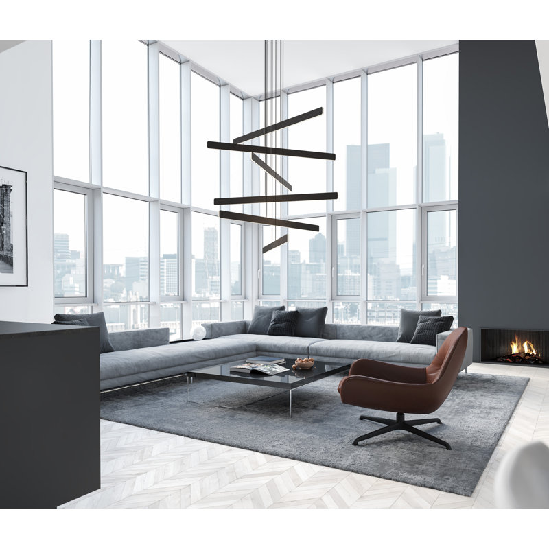Sub 6 - Light LED Cluster Pendant, Matte Black