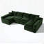 Canapé modulaire modulaire en nuage pour le salon - canapé modulaire en U modulaire de 130 po, canapés à compression sans assemblage, canapé de plancher confortable avec mousse à mémoire de forme / vert-1358309379-1358309380-1358309385