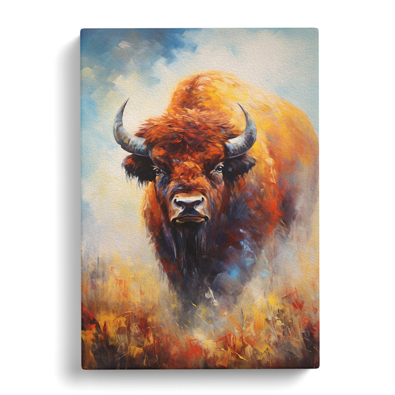 Bison Impressionism - Wrapped Canvas, 50cm H x 35cm W x 3cm D