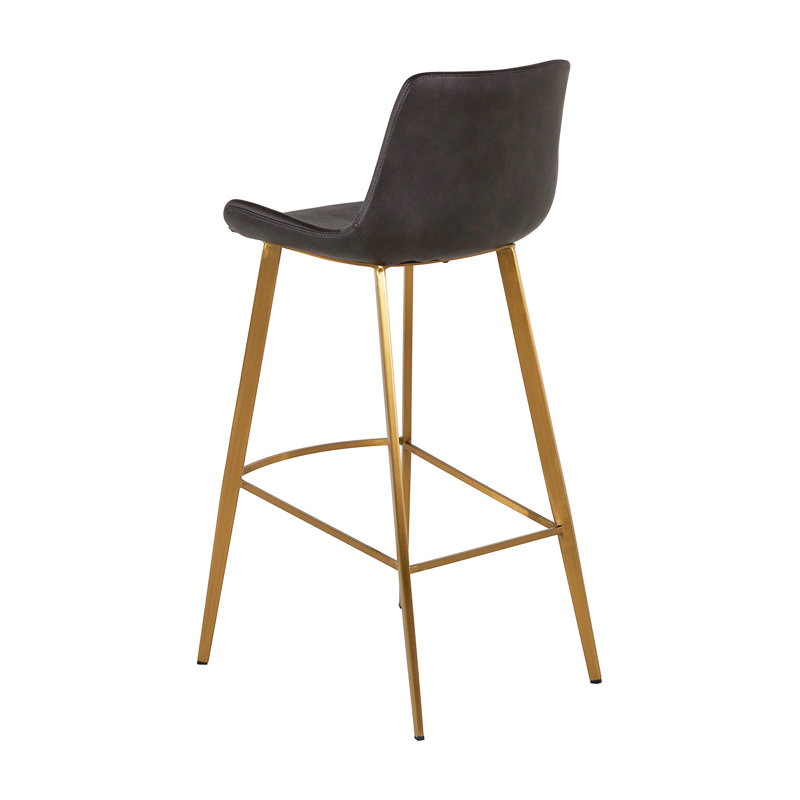 Hines 30" Transitional Black and Brown Leather Bar Stool