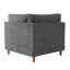 Fauteuil rembourré en velours côtelé gris Seemab-94322392