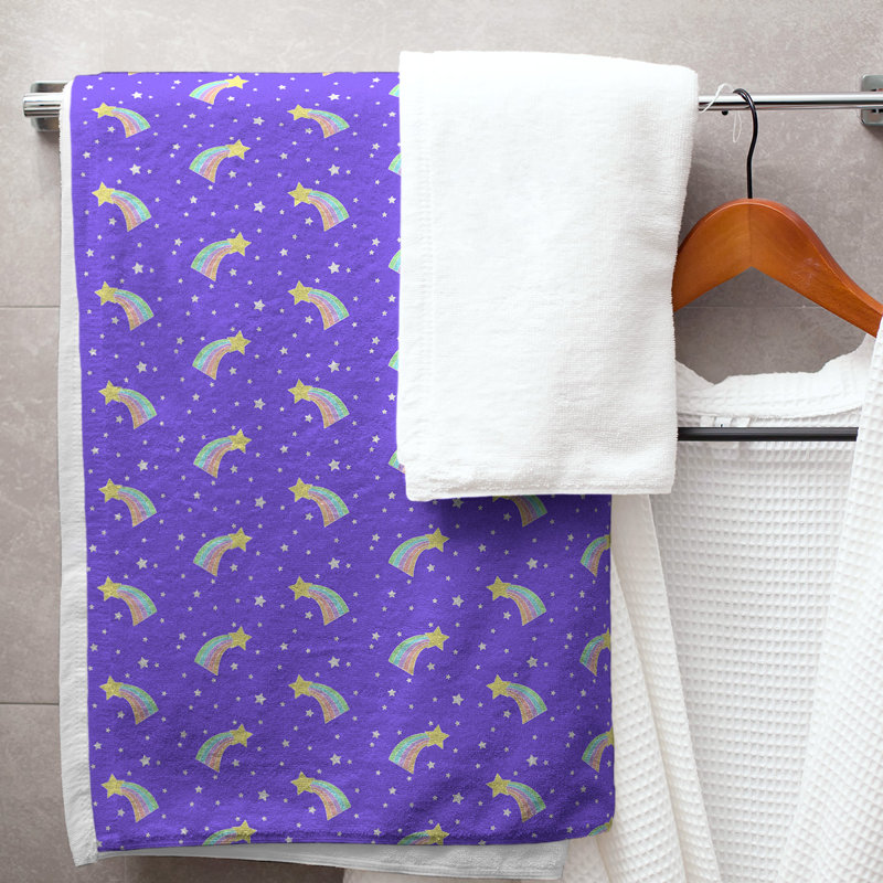 Serviette de bain stars shooting, Mauve
