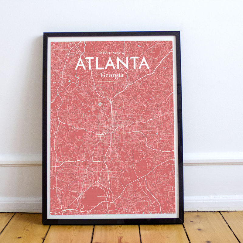 Atlanta - No Frame Print, 91.4cm H x 61cm W x 0.13cm D, Pink