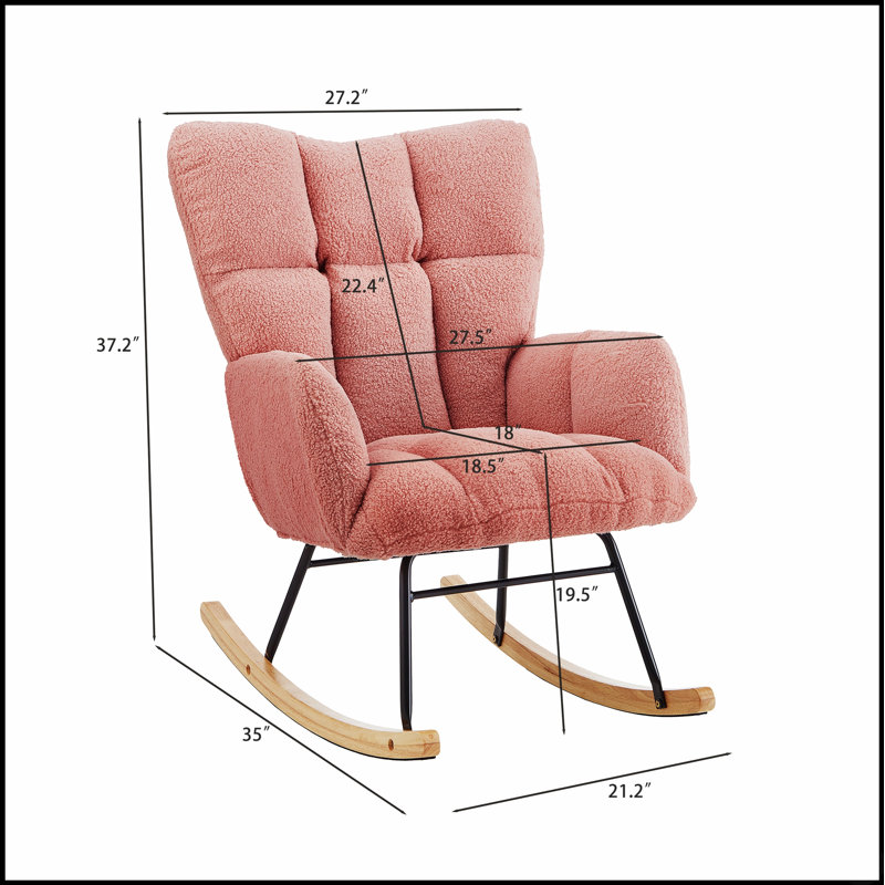 Élégant fauteuil oscillant capitonné en tissu avec structure en métal, parfait pour le confort et le style de tout salon