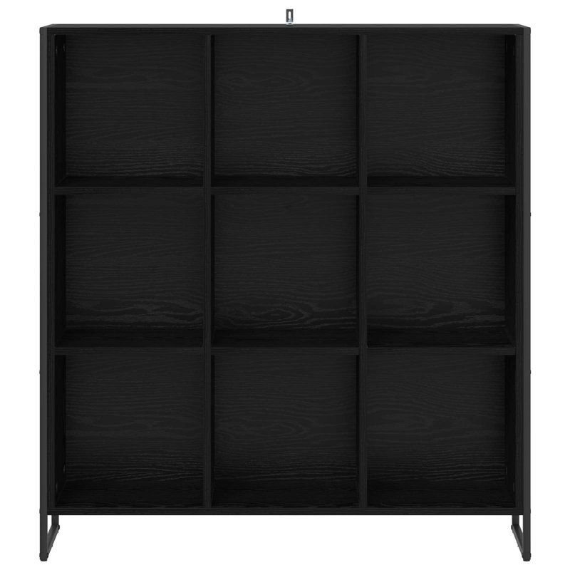 108cm H x 99.5cm W Steel Book Cabinet Bookcase, Black Oak