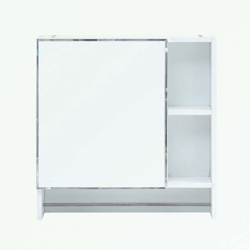 Armoire de toilette murale avec tablettes et porte-serviettes, Blanc