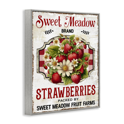 Sweet Meadow Strawberries Giclee Art by Creatif Belle