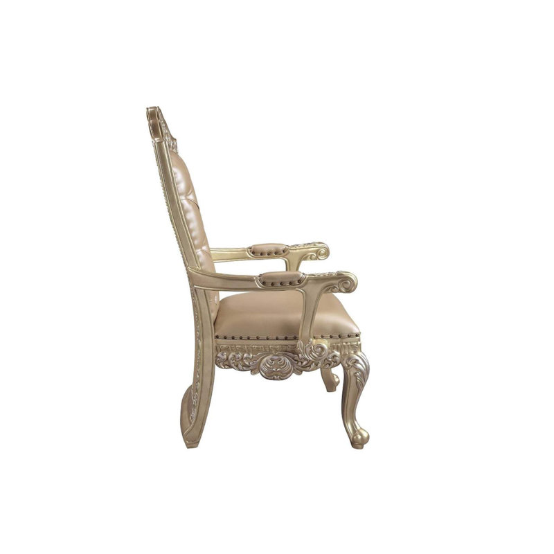 Fauteuil d'appoint en cuir reconstitué champagne