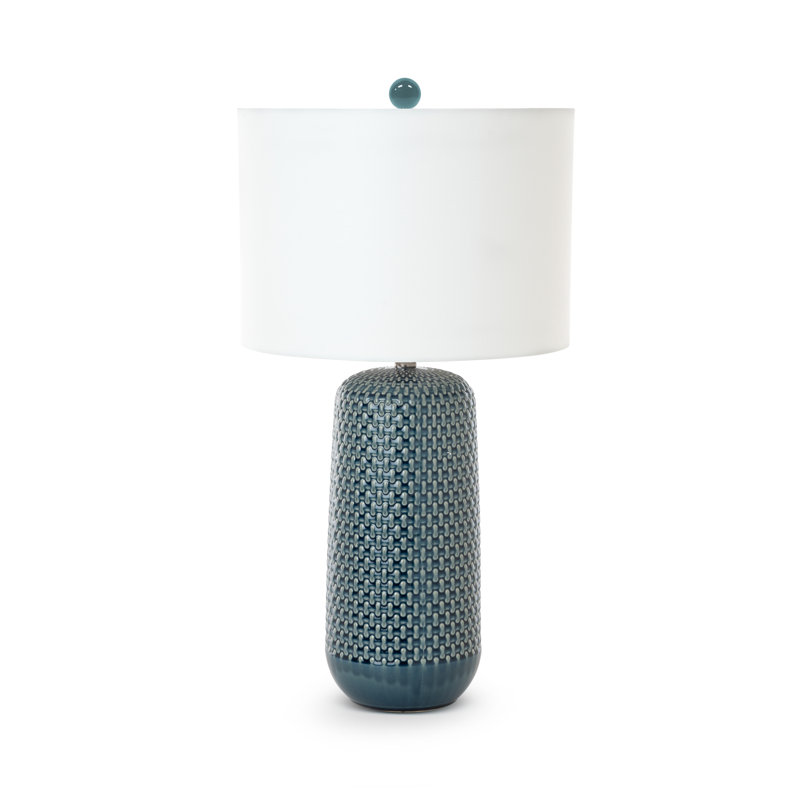 Marlin - 30" Ceramic Table Lamp - Set of 2 - Blue Finish, Blue