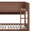 Lit double superposé au dessus d'un lit double avec 2 tiroirs, lit superposé en bois avec armoires de rangement et lumières DEL-1871947566