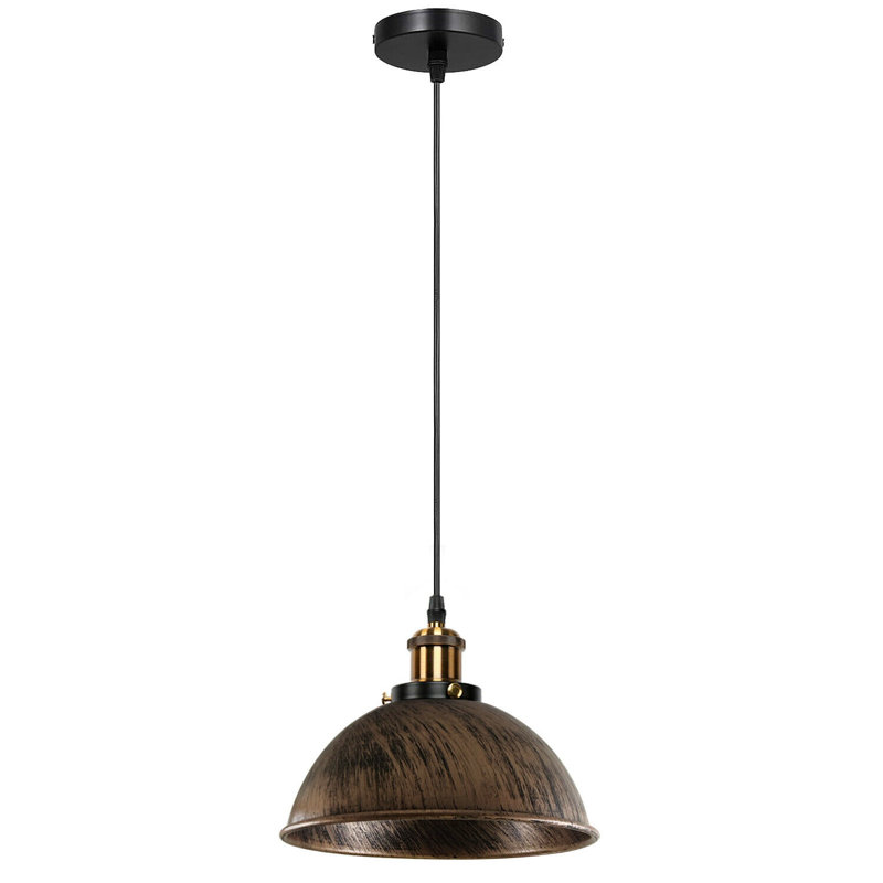 Arroyo 1 - Light Black Dome Pendant, Brushed Copper