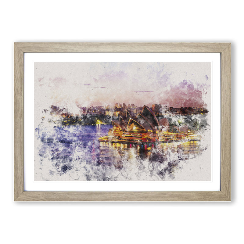 Sydney Opera House Vol.2 - Picture Frame Painting, Oak Framed, 27cm H x 36cm W x 2cm D