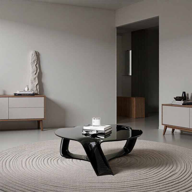 Alien-shaped shiny cloud coffee table