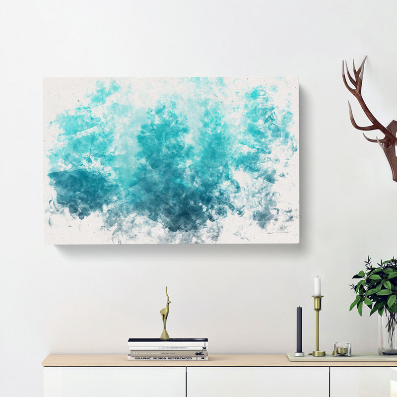 Teal Blue Forest - Wrapped Canvas, 60cm H x 91cm W x 3cm D
