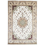 Intricately Hand Woven Wool Floral Area Rug