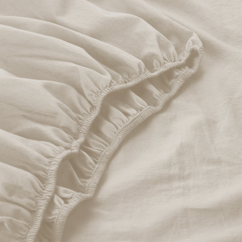 Joshua-Lewis Microfiber Brushed Fitted Sheet, Double (4'6), Cream