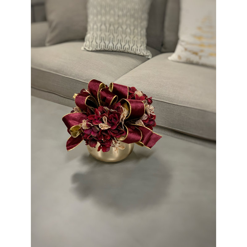 Polysilk Hydrangea Arrangement in Vase