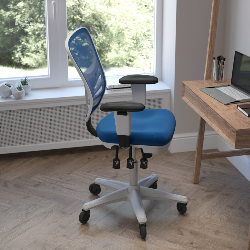 Chaise ergonomique , Bleu, Blanc