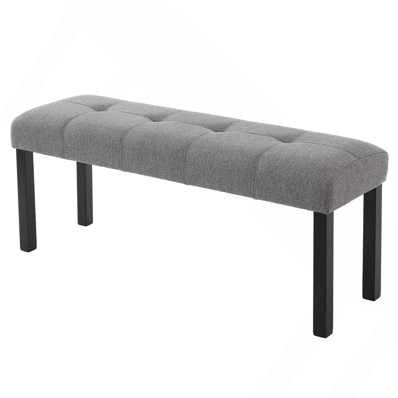 Tufted Linen Dining Bench With Comfortable Sponge Padding And Breathable Fabric For Versatile Seating In Various Rooms, Gray