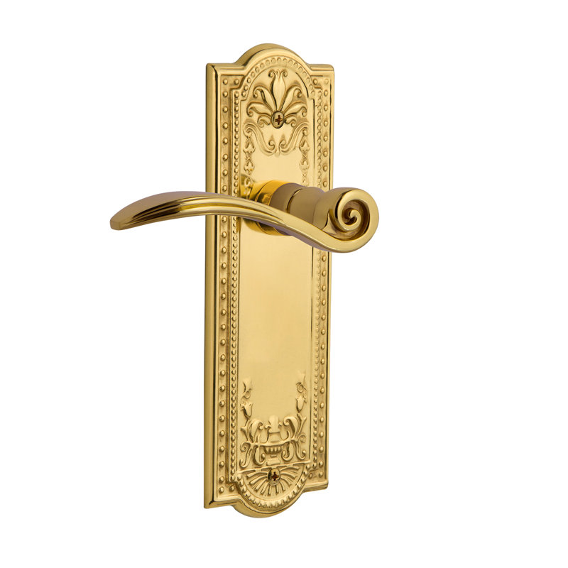 Meadows Plate Double Dummy with Swan Lever, Polished Brass