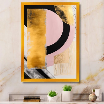 Rose et or Art déco IV - peinture sur toile