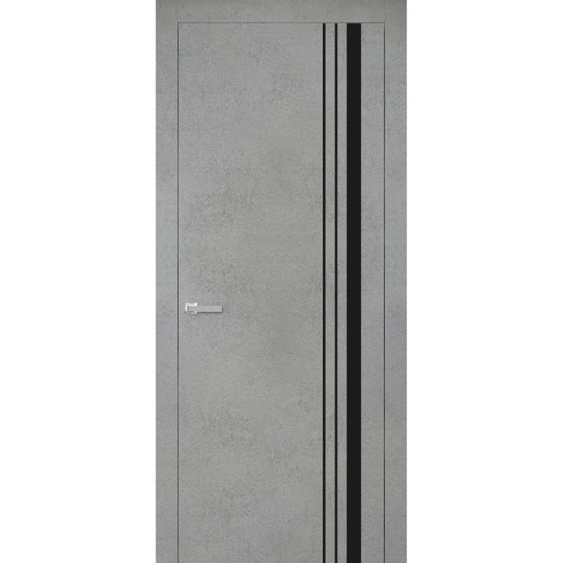Porte intérieure moderne en bois pré-montée avec quincaillerie Planum 0011, cadre en béton à panneau unique, portes robustes pour salle de bain et chambre à coucher - 42 po x 84 po